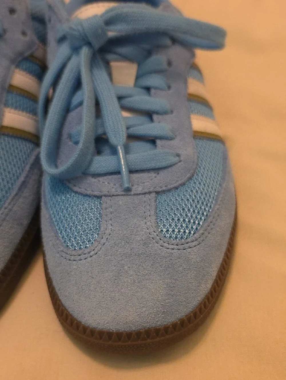 adidas Samba Sky Blue Suede & Mesh Low-Top Sneakers